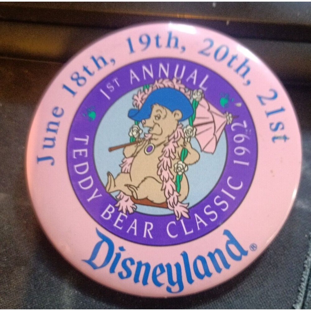 Disneyland Vintage 1st Annual Teddy Bear Classic Pin Button 1992 3" Pin Vintage